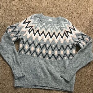 a new day Gray and Pink Patterned Women's Sweater
